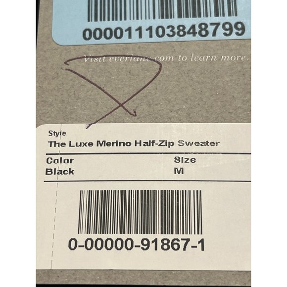 Everlane The Luxe Merino Half-Zip Sweater in Black Medium New Womens Knit Top - Picture 8 of 11